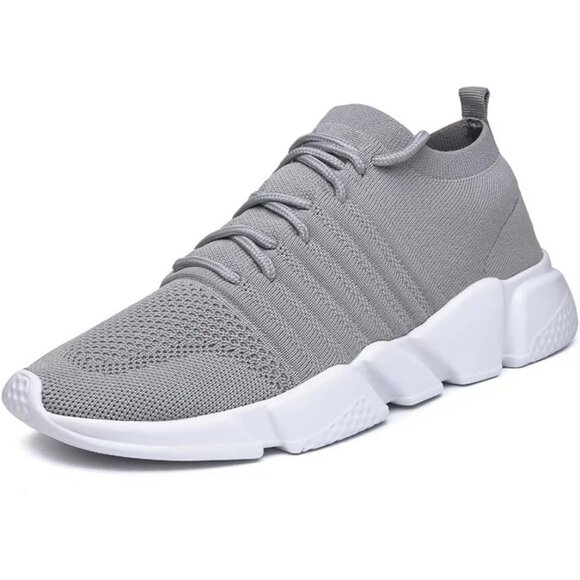 Other - Men's Gray Knit Sole Breathable Lightweight Casual Walking Sneakers Shoes
